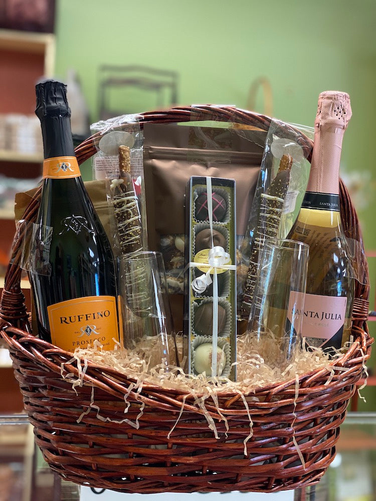 Custom Chocolate and Wine Basket 
