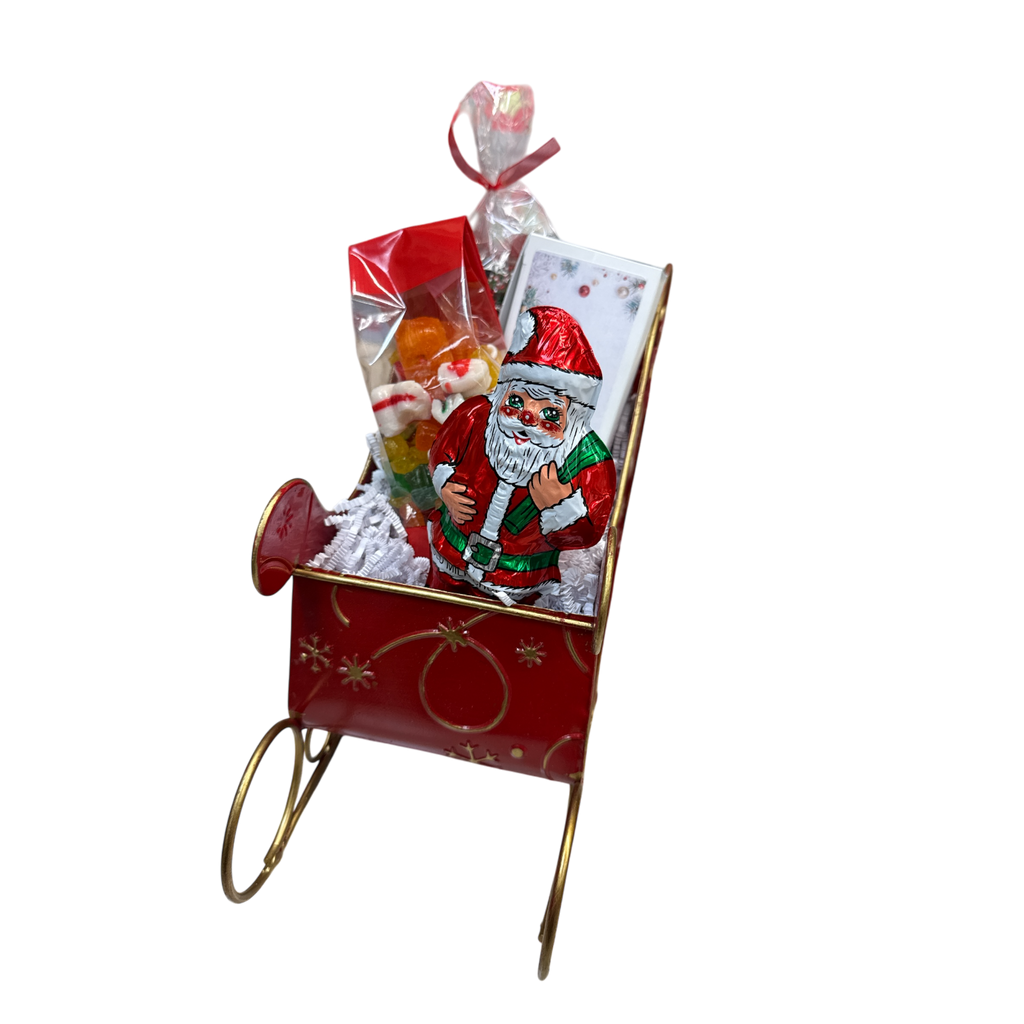 Metal Sled with Pretzels