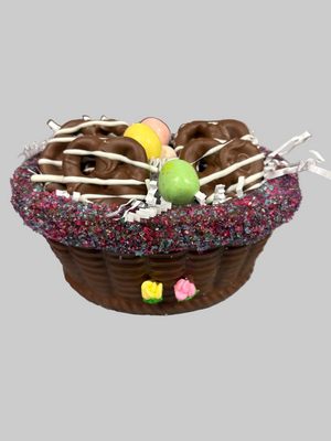 Chocolate Basket of Pretzels